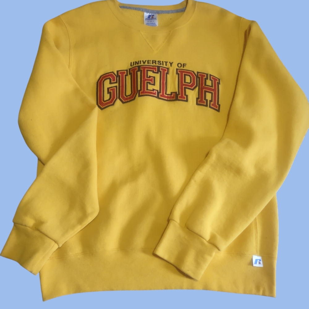 Russell Athletic Womens Yellow Crewneck Sweater